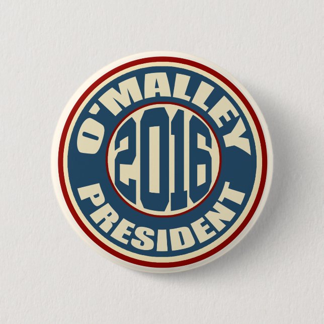 Martin O'Malley for President in 2016 Pinback Button (Front)