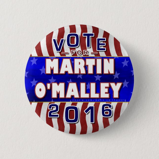 Martin O'Malley President 2016 Election Democrat Pinback Button (Front)