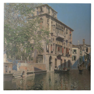 Martin Rico y Ortega - A Canal in Venice Ceramic Tile