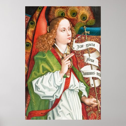 Martin Schongauer Annunciation angel Orlier altar Poster