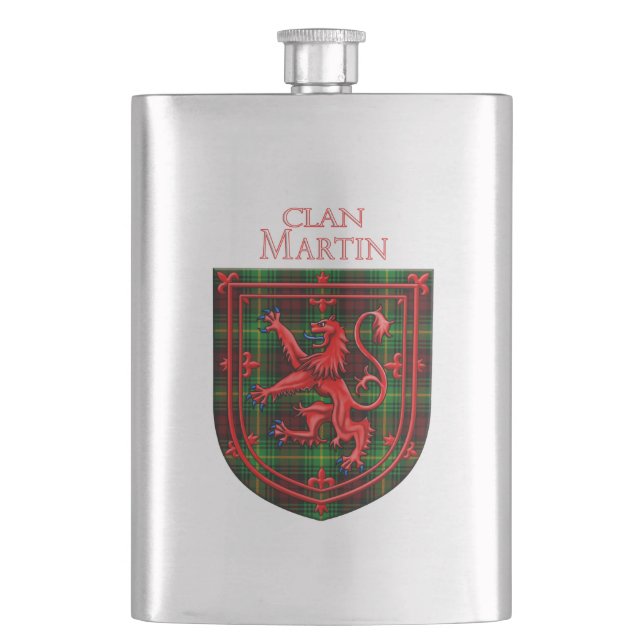 Martin Tartan Scottish Plaid Lion Rampant Flask (Front)