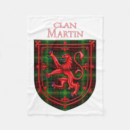 Martin Tartan Scottish Plaid Lion Rampant Fleece Blanket