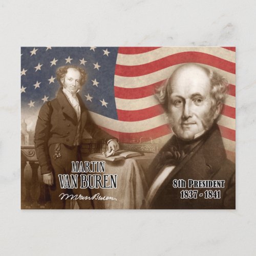 Martin Van Buren  _ 8th President of the US Postcard