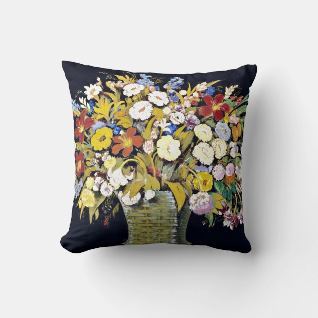 Martinez - Arregio Floral, fine art painting Throw Pillow (Front)