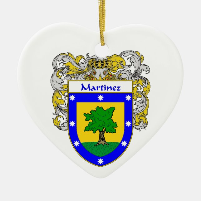 Martinez Coat of Arms/Family Crest Ceramic Ornament (Front)