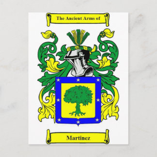 Martinez Coat of Arms Postcard