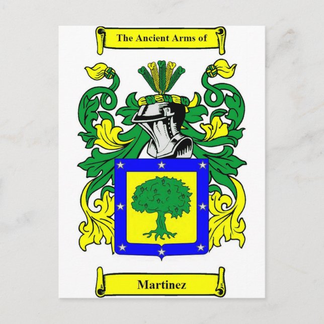Martinez Coat of Arms Postcard (Front)