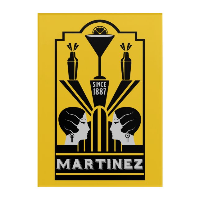 Martinez Cocktail Art Deco (Front)