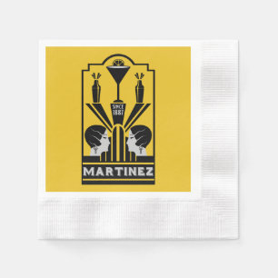 Martinez Cocktail Art Deco Napkins