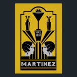 Martinez Cocktail Art Deco Poster<br><div class="desc">Martinez Cocktail Art Deco. © Copyright HGIFY | HGI Stores Only. All Rights Reserved. Original Professional Art Work. Great as wall decor,  bar decor or as a gift.</div>