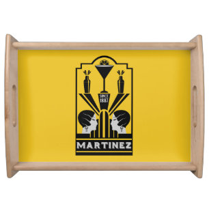 Martinez Cocktail Art Deco Serving Tray