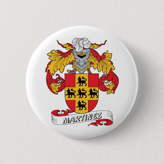 Martinez Family Crest Pinback Button (Front)