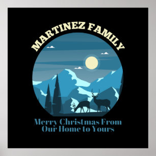 Martinez Family Merry Christmas from Our Home Poster