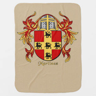 Martinez Heraldic Shield and Mantling Swaddle Blanket