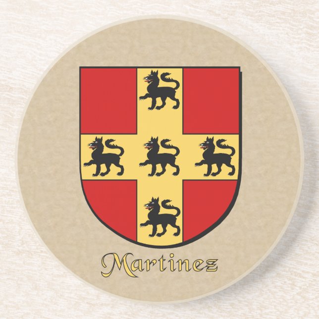 Martinez Heraldic Shield Coaster (Front)