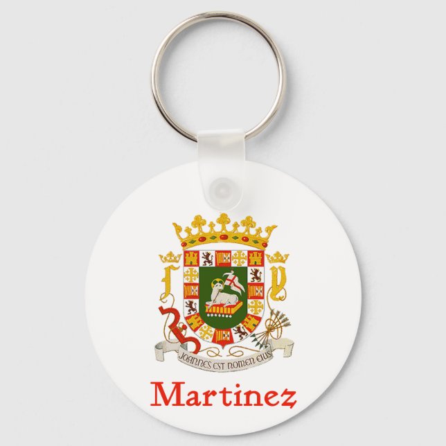 Martinez Shield of Puerto Rico Keychain (Front)