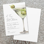 Martini 21st Birthday Party Invitation<br><div class="desc">Mark a 21st birthday—or any age worth toasting—with this playful and modern martini-themed invitation. The phrase “A Tini Bit Older” appears at the top in elegant handwritten script, setting a fun and stylish tone right away. A watercolor green martini glass with olives is featured on the right, adding a sophisticated...</div>