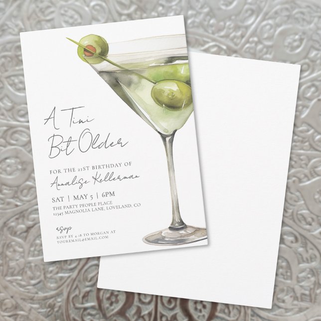 Martini 21st Birthday Party Invitation (Martini 21st Birthday Party Invitation )