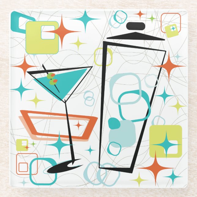 Martini A Go-Go! Glass Coaster (Front)