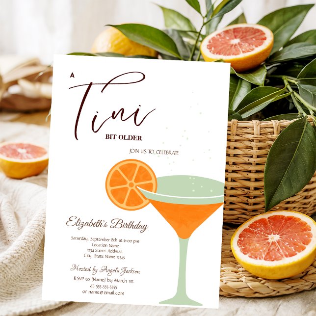 Martini A tini Bit Older Green Invitation (Creator Uploaded)
