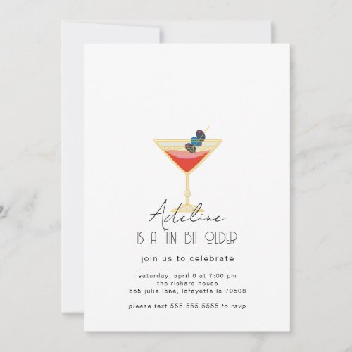 Martini Adult Birthday Party Invitation