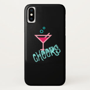 Martini - Alcohol Drink Pop Art, Pink & Turquoise iPhone X Case