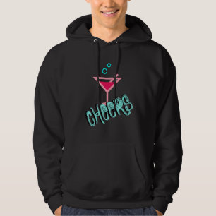 Martini - Alcohol Drink Pop Art, Pink & Turquoise Hoodie
