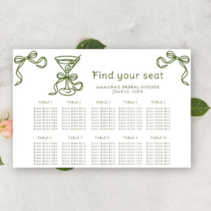Martini and a bow - Wedding seating chart