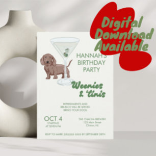 Martini and Weenie's birthday party  Invitation
