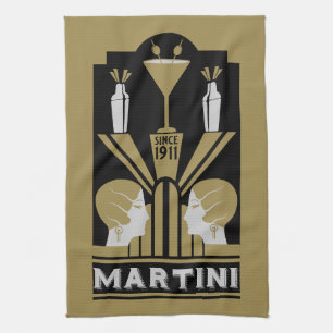 Martini Art Deco Art Kitchen Towel