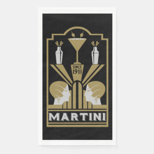Martini Art Deco Art Paper Guest Towels