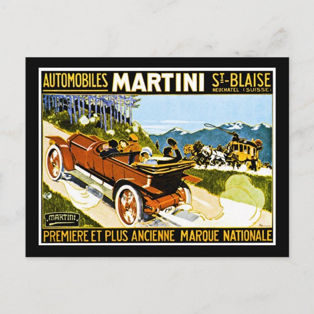 Martini Automobiles St. Blaise Postcard (Front)