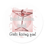 Martini Bachelorette Bash Tshirts and Gifts Classic Round Sticker