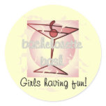 Martini Bachelorette Bash Tshirts and Gifts Classic Round Sticker