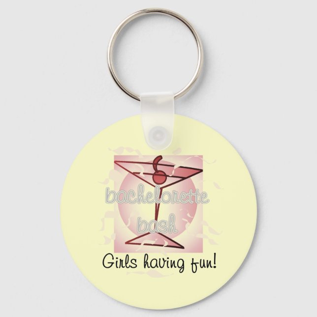 Martini Bachelorette Bash Tshirts and Gifts Keychain (Front)