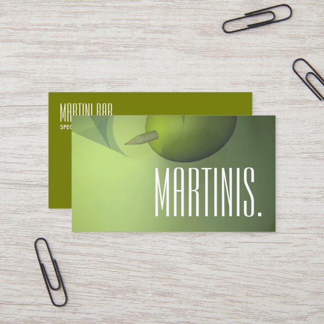martini bar business card (Front/Back In Situ)