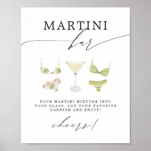 Martini Bar   Martinis & Bikinis Bridal Shower Poster