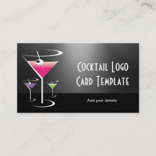 Martini Bartender Classy Cocktails Business Card