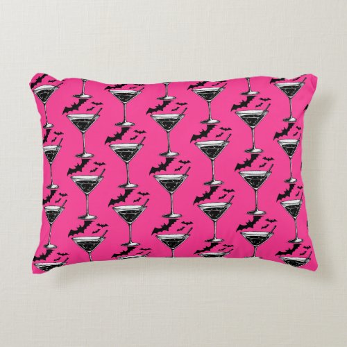Martini Bats Accent Pillow