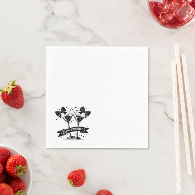 Martini Birthday Bow Napkins (Insitu)