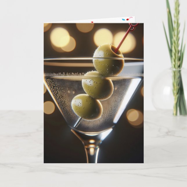 Martini Birthday Drink Card (Front)