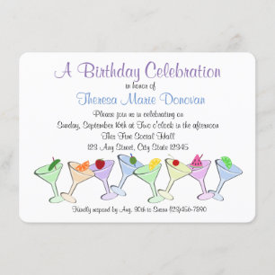 Martini Birthday Invitation