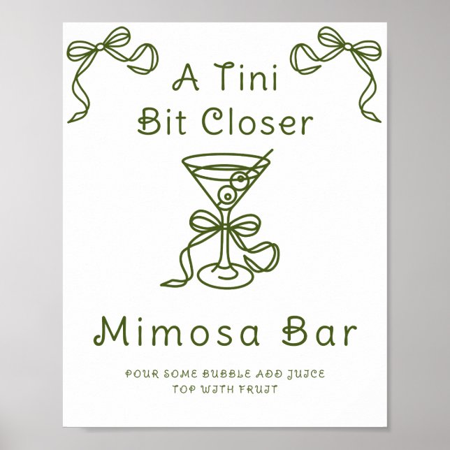 Martini Bow Bridal shower Mimosa bar Poster (Front)