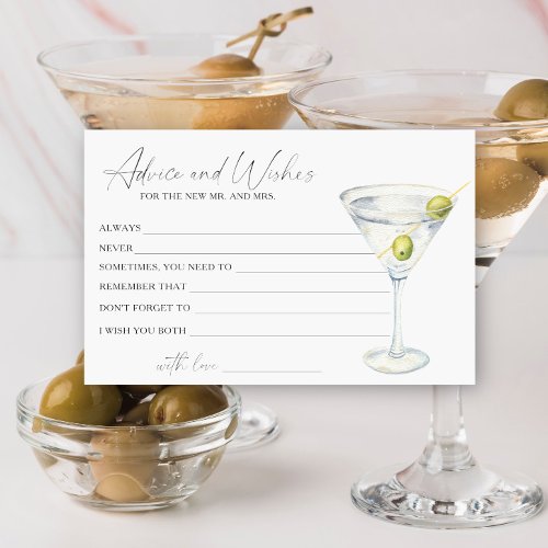 Martini Bridal Shower Advice and Wishes