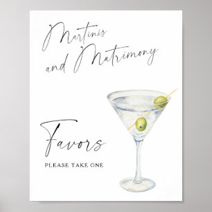 Martini bridal shower Favors please take one  Poster