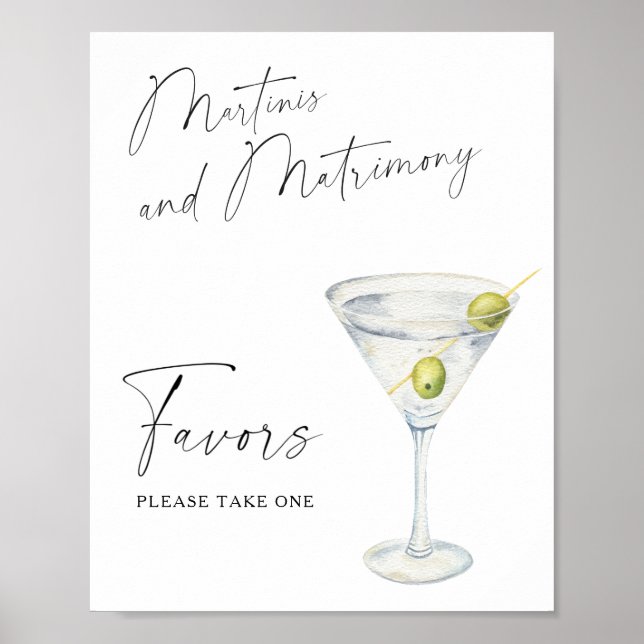 Martini bridal shower Favors please take one  Poster (Front)