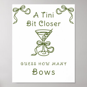 Martini Bridal Shower - How many bows Poster