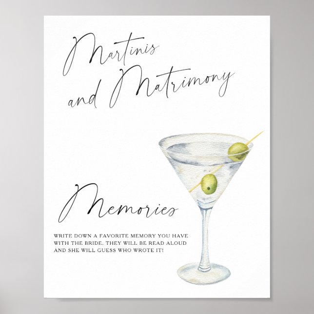 Martini Bridal shower Memories with the bride Poster (Front)