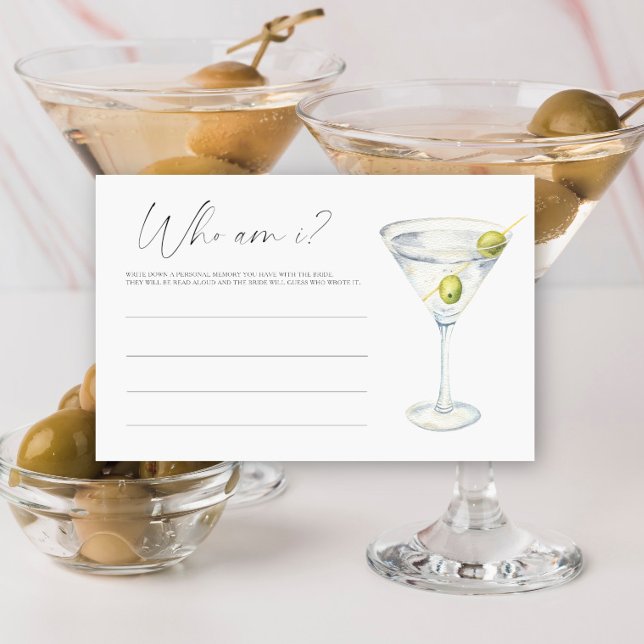 Martini Bridal shower Who am I game Stationery (Creator Uploaded)