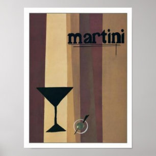 Martini (brown Stripes) Poster